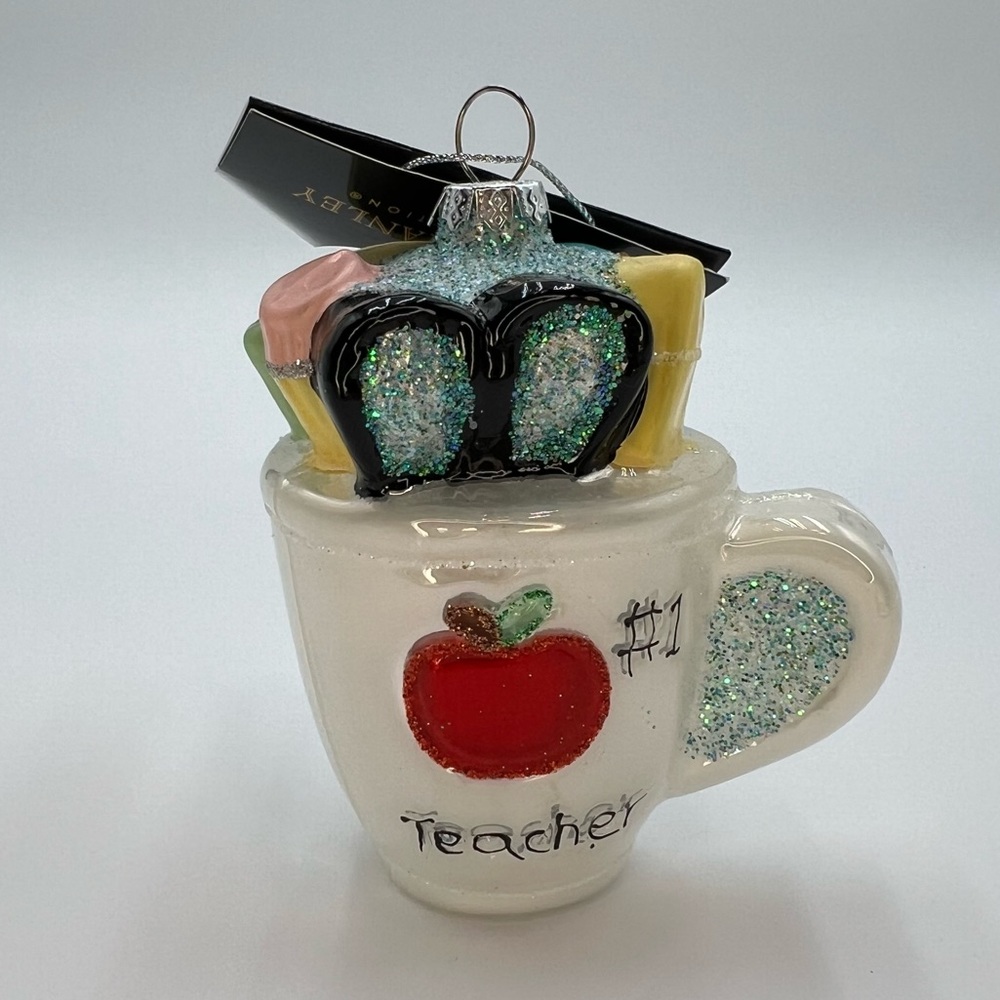 Robert Stanley #1 Teach Glass Christmas Ornament